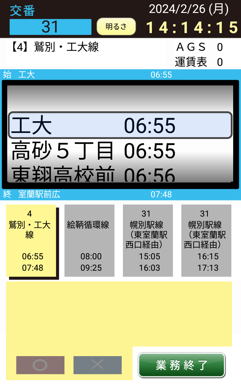 電子スターフ画面